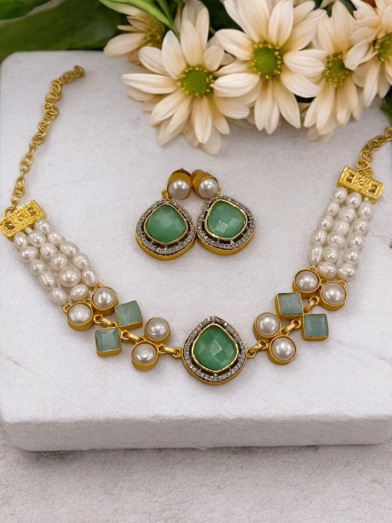 SKY BLUE AKANKSHA JEWELLERY SET