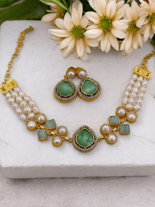 SKY BLUE AKANKSHA JEWELLERY SET