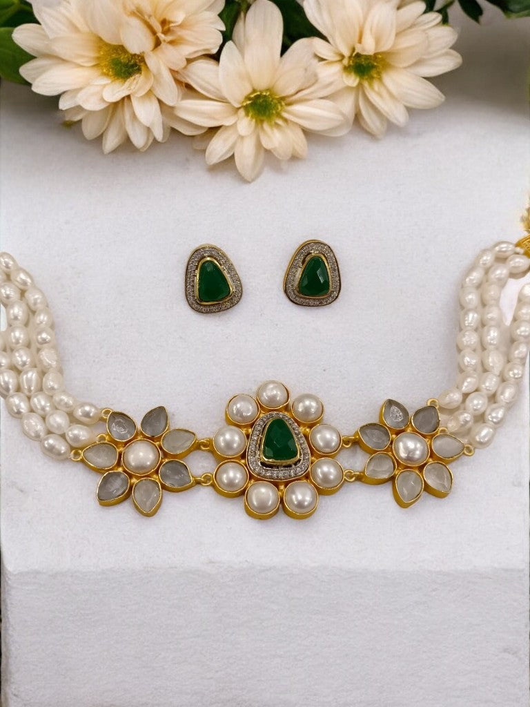 GREEN AKANKSHA JEWELLERY SET