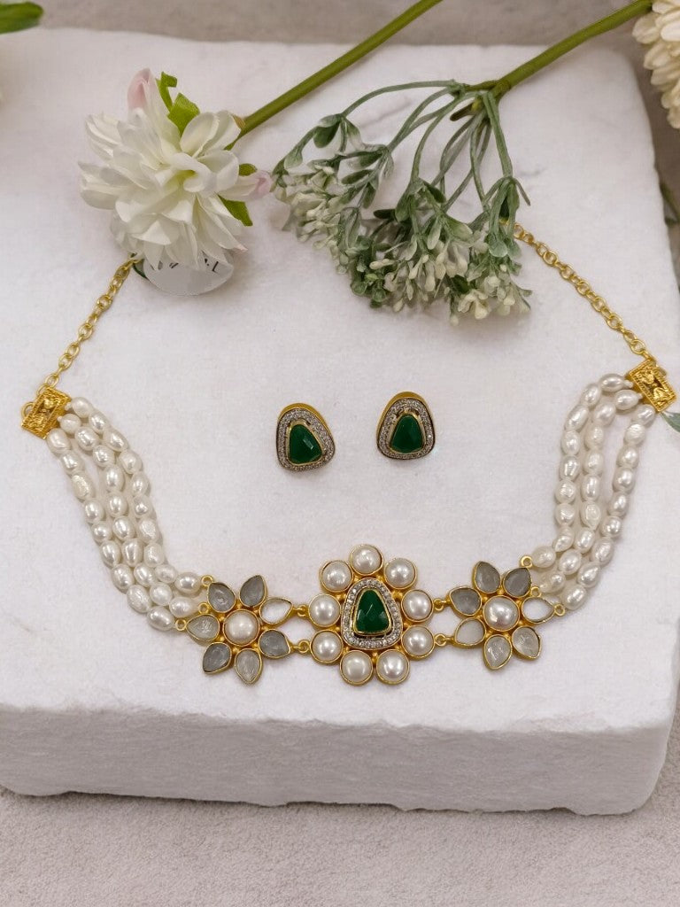GREEN AKANKSHA JEWELLERY SET