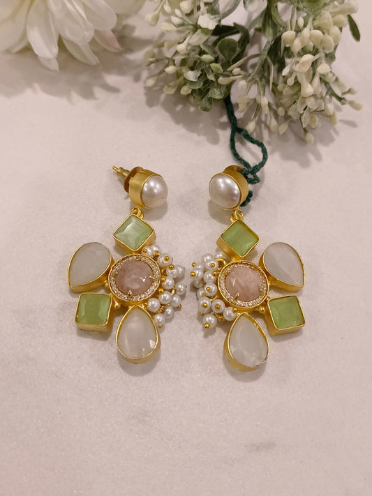 LEMON AARTI SEMI PRECIOUS EARRINGS