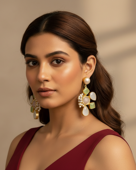 LEMON AARTI SEMI PRECIOUS EARRINGS