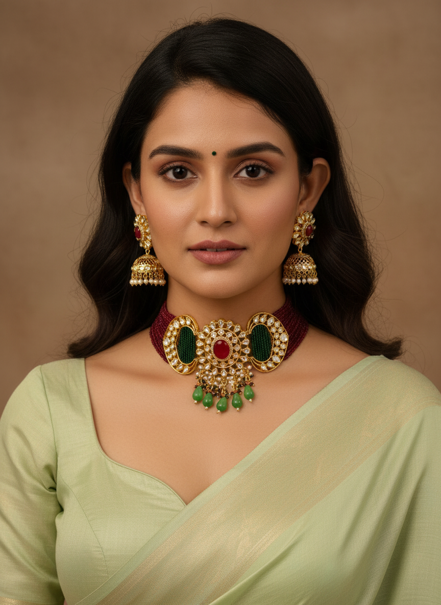 MAROON ABHIRI JEWELLERY SET