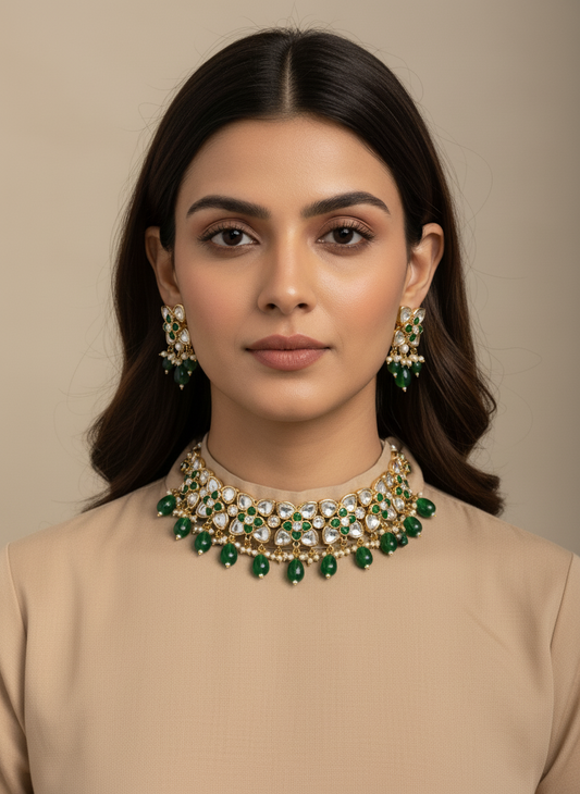 GREEN ABHIRI JEWELLERY SET