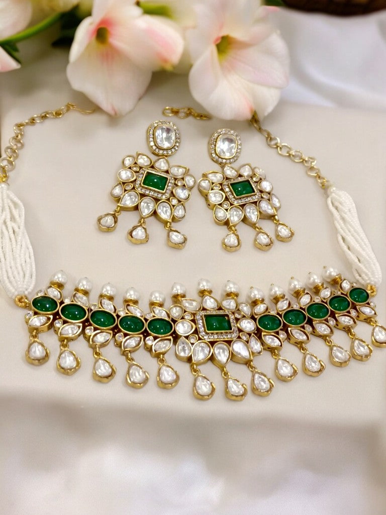 GREEN ADHAYA JEWELLERY SET