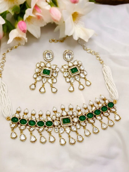 GREEN ADHAYA JEWELLERY SET