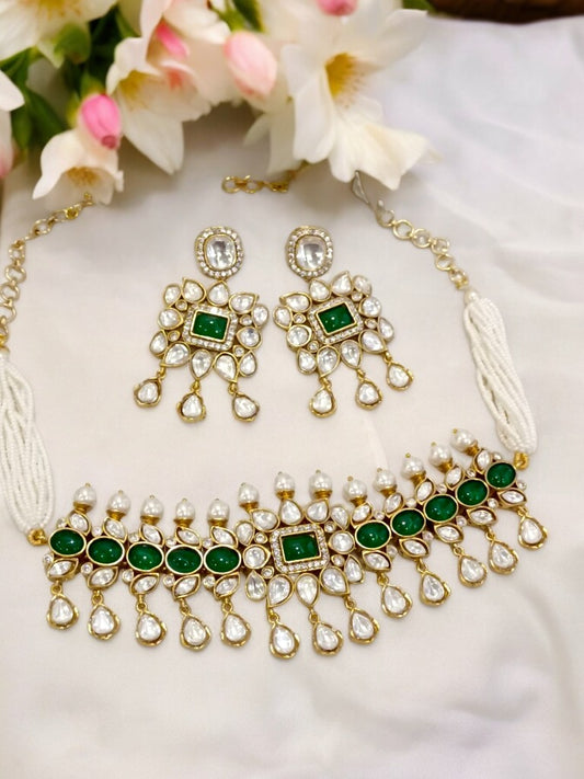 GREEN ADHAYA JEWELLERY SET