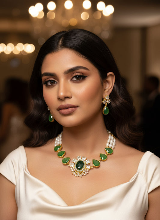 GREEN RITIKA JEWELLERY SET