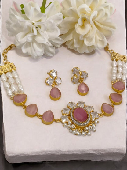 PINK RITIKA JEWELLERY SET