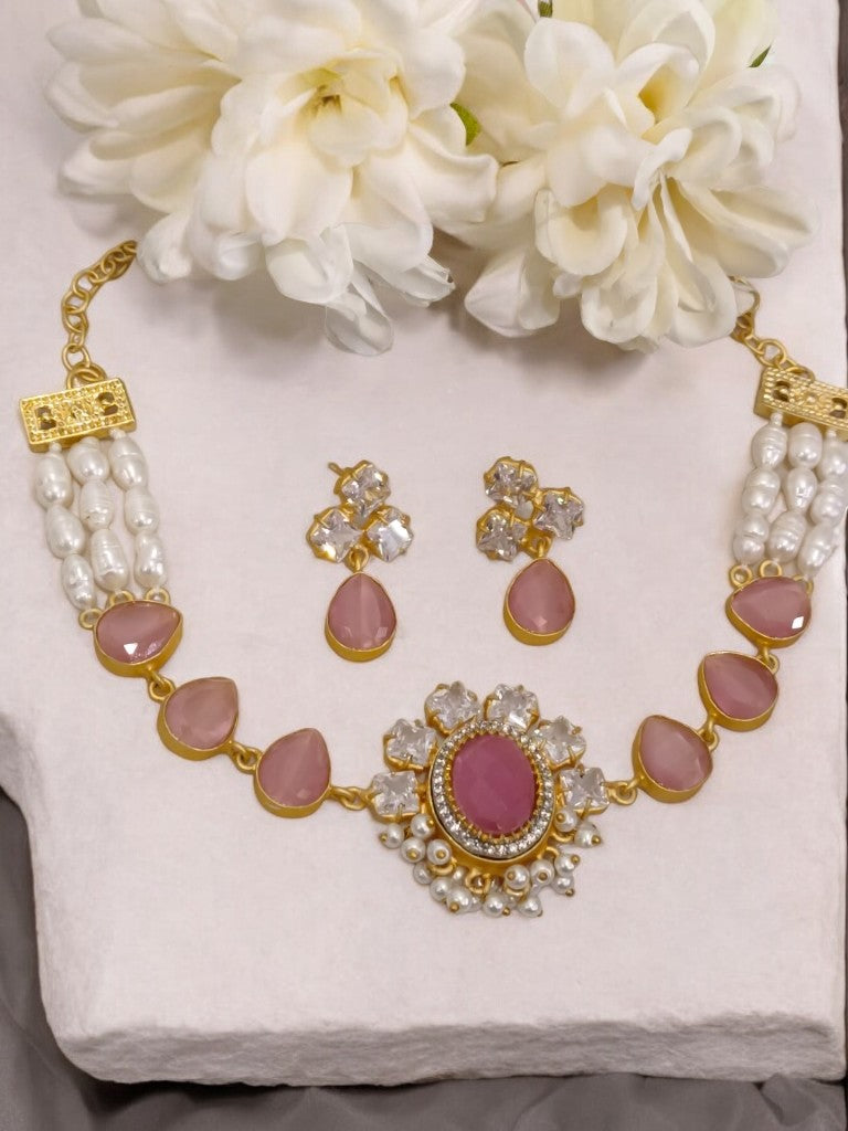 PINK RITIKA JEWELLERY SET