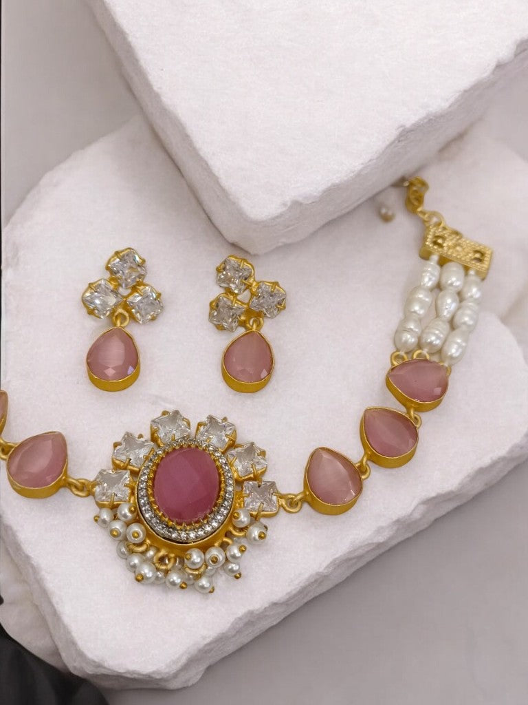 PINK RITIKA JEWELLERY SET