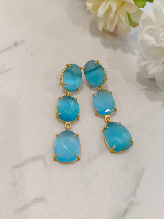 SEA BLUE KARISHMA SEMI PRECIOUS EARRINGS
