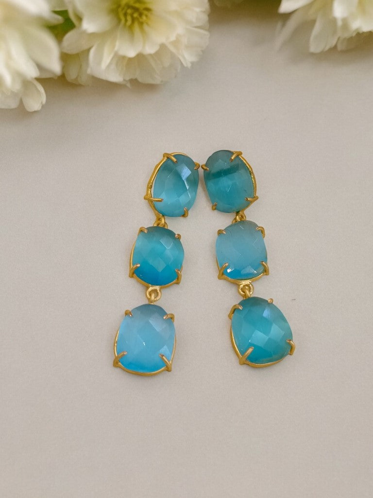 SEA BLUE KARISHMA SEMI PRECIOUS EARRINGS