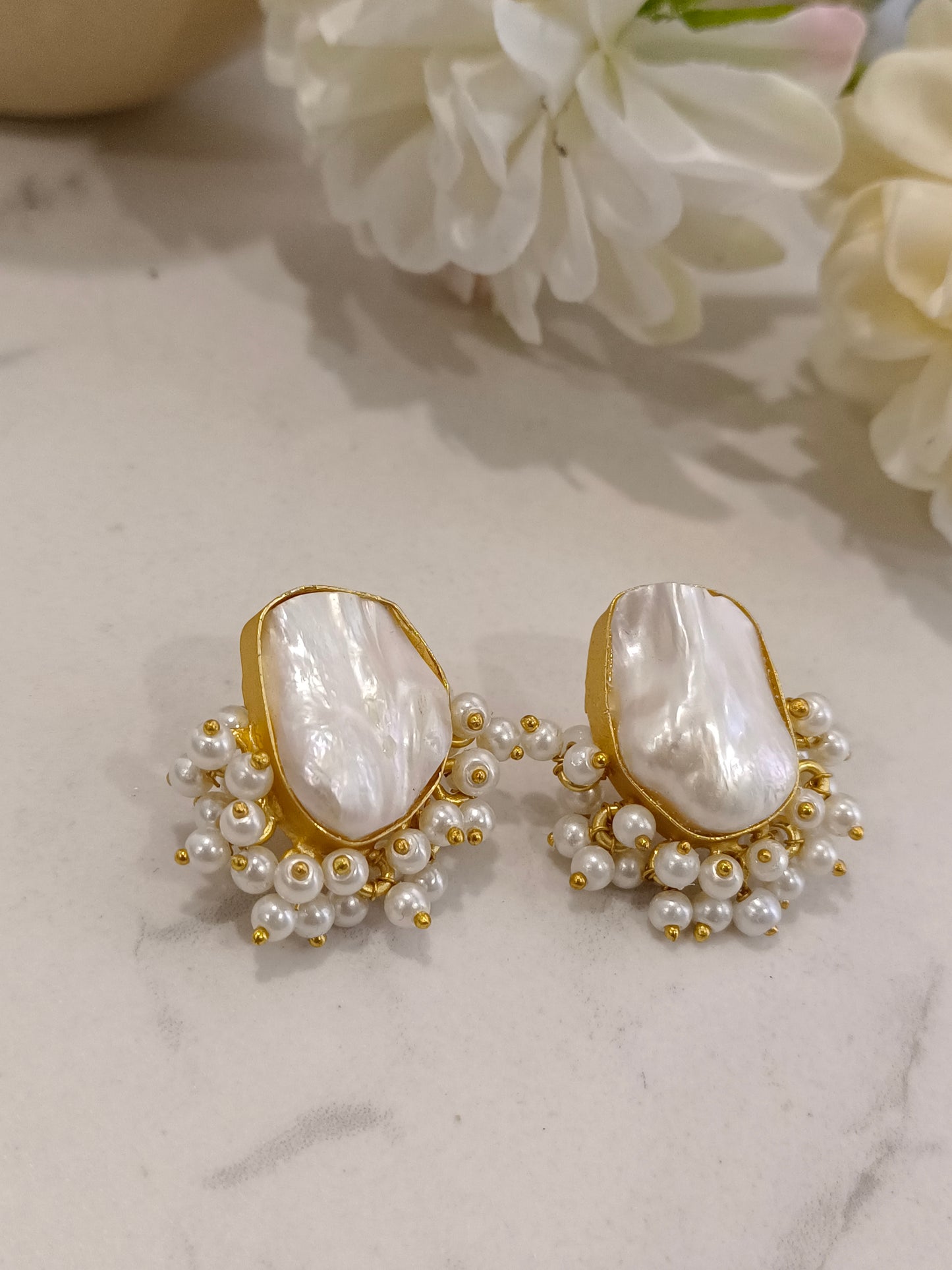MOTHER OF PEARL KASHVI EARRINGS
