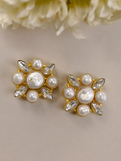 MOTHER OF PEARL MAHIKA SEMI PRECIOUS EARRINGS