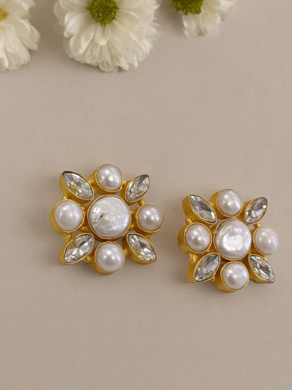 MOTHER OF PEARL MAHIKA SEMI PRECIOUS EARRINGS
