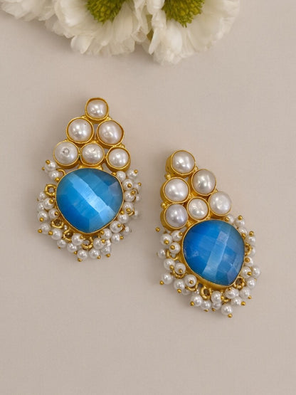 BLUE CHARVI SEMI PRECIOUS EARRINGS
