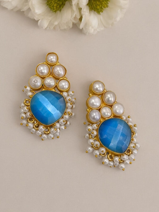 BLUE CHARVI SEMI PRECIOUS EARRINGS