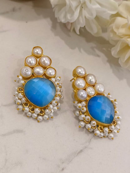 BLUE CHARVI SEMI PRECIOUS EARRINGS