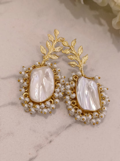 MOTHER OF PEARL NAKSHATRA SEMI PRECIOUS EARRINGS
