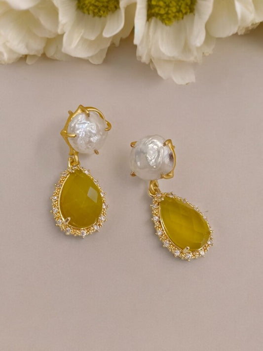 YELLOW PRINA EARRINGS