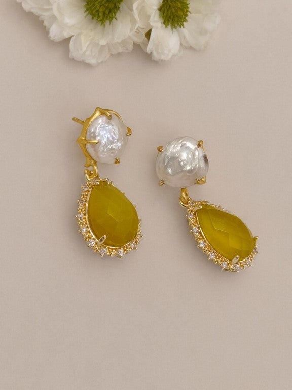 YELLOW PRINA EARRINGS