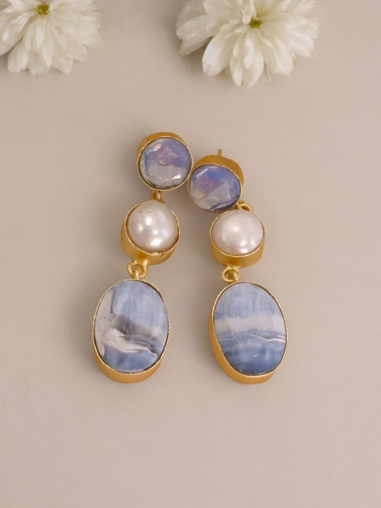 BLUE DIVA SEMI PRECIOUS EARRINGS