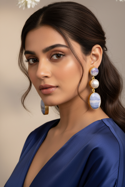 BLUE DIVA SEMI PRECIOUS EARRINGS