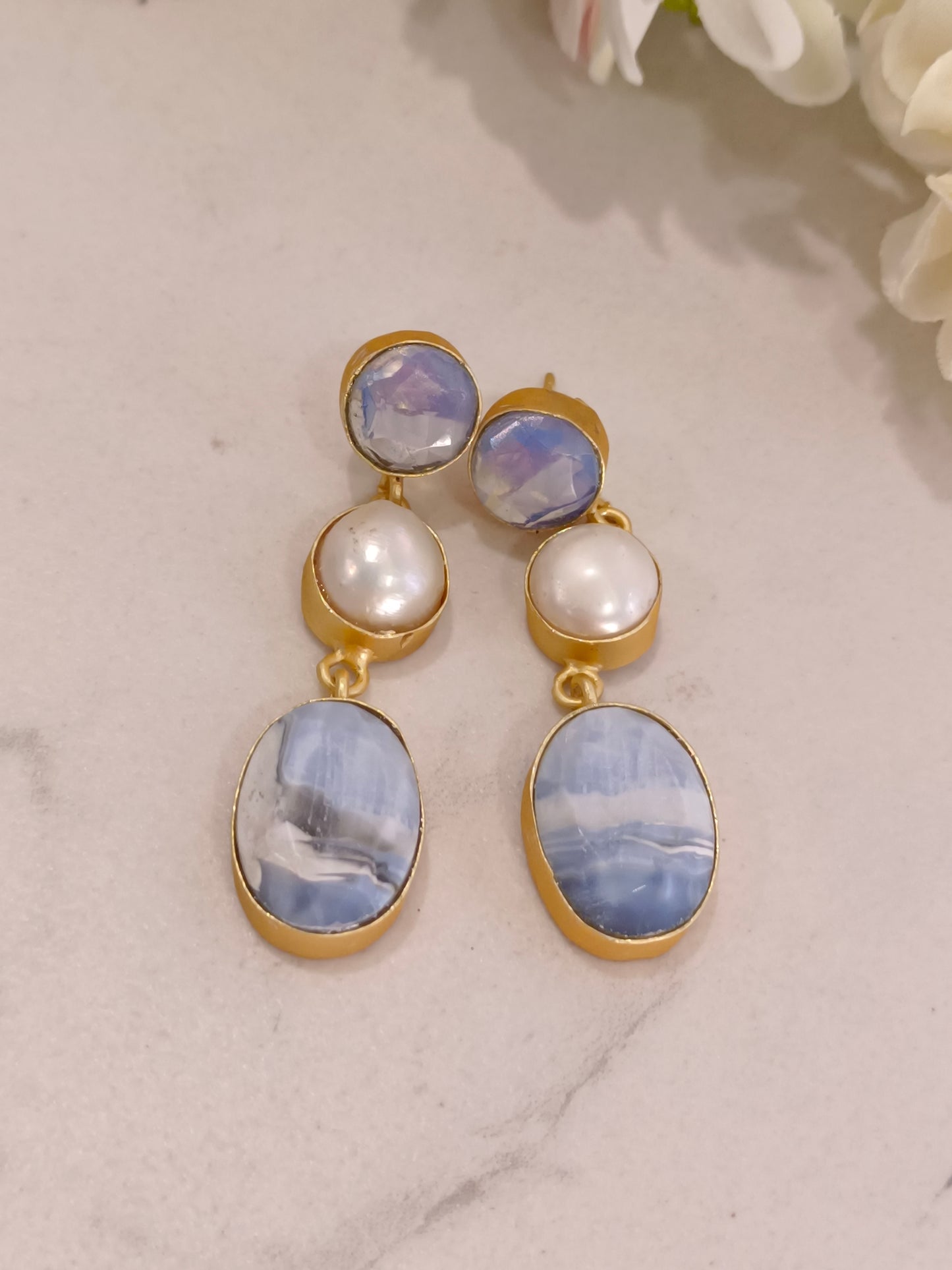 BLUE DIVA SEMI PRECIOUS EARRINGS