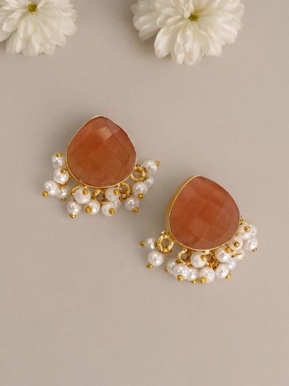 CORAL JIYA SEMI PRECIOUS EARRINGS