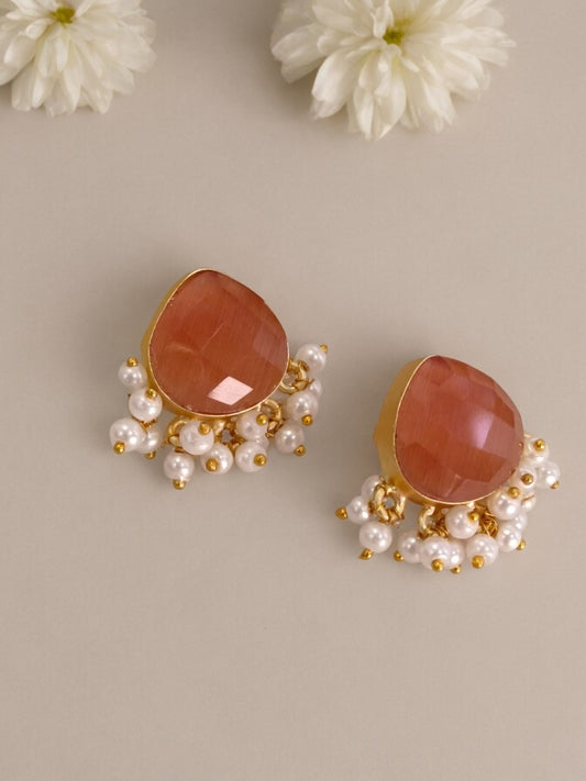 CORAL JIYA SEMI PRECIOUS EARRINGS