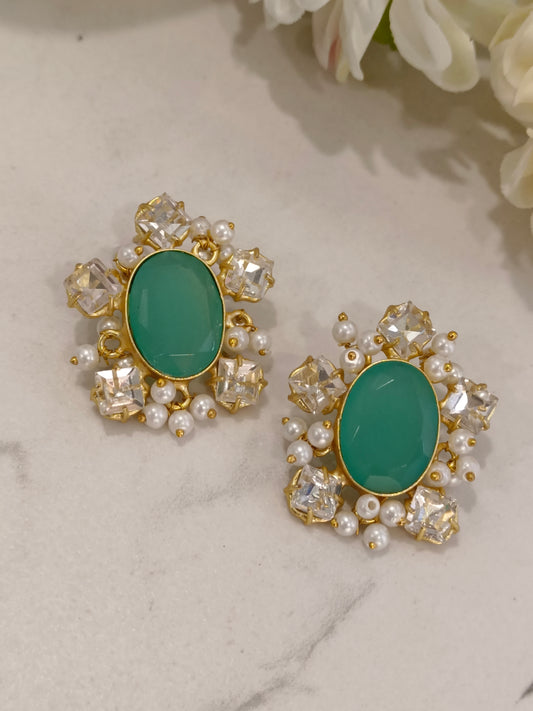 BLUE INAYA SEMI PRECIOUS EARRINGS
