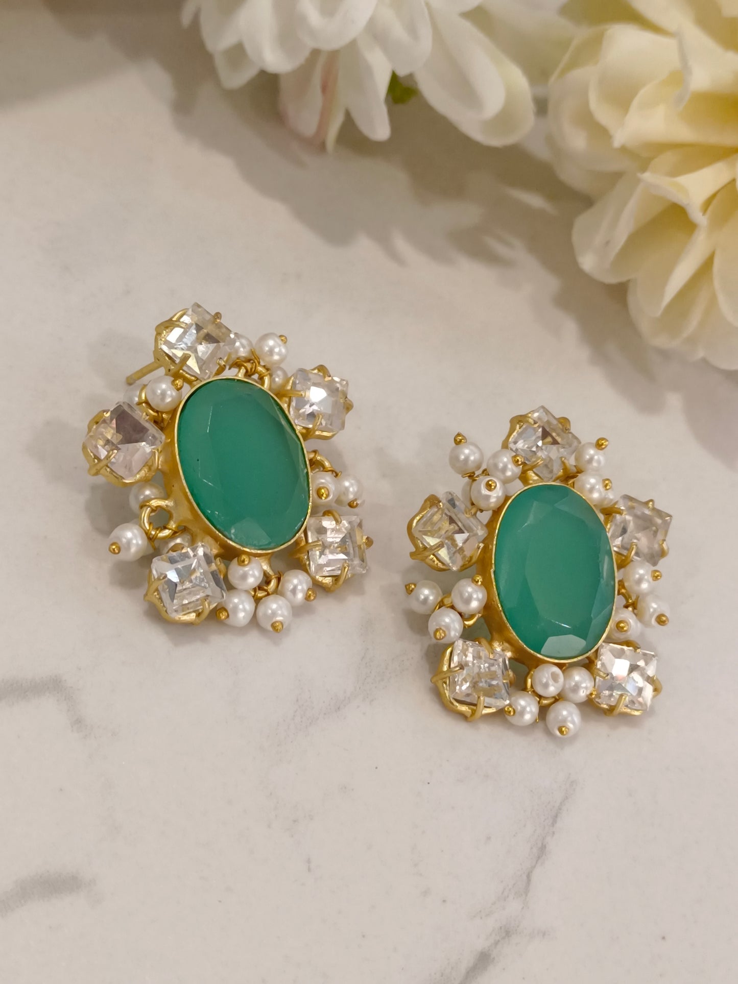 BLUE INAYA SEMI PRECIOUS EARRINGS
