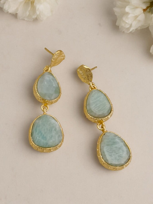 SEA GREEN ANJALI SEMI PRECIOUS EARRINGS