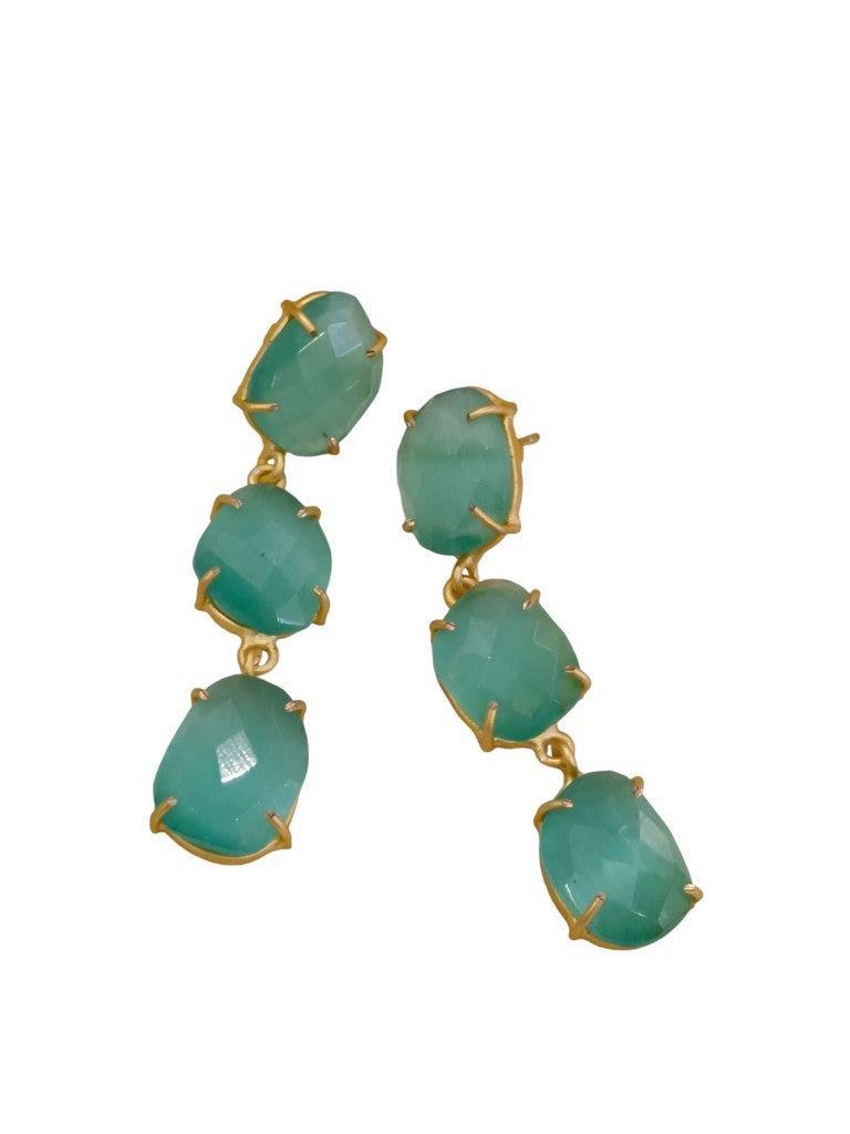 SEA GREEN KARISHMA SEMI PRECIOUS EARRINGS