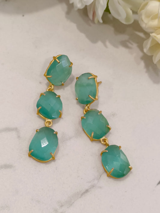 SEA GREEN KARISHMA SEMI PRECIOUS EARRINGS