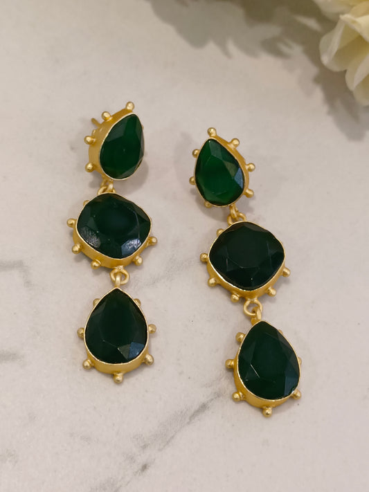 GREEN LAVNYA SEMI PRECIOUS EARRINGS