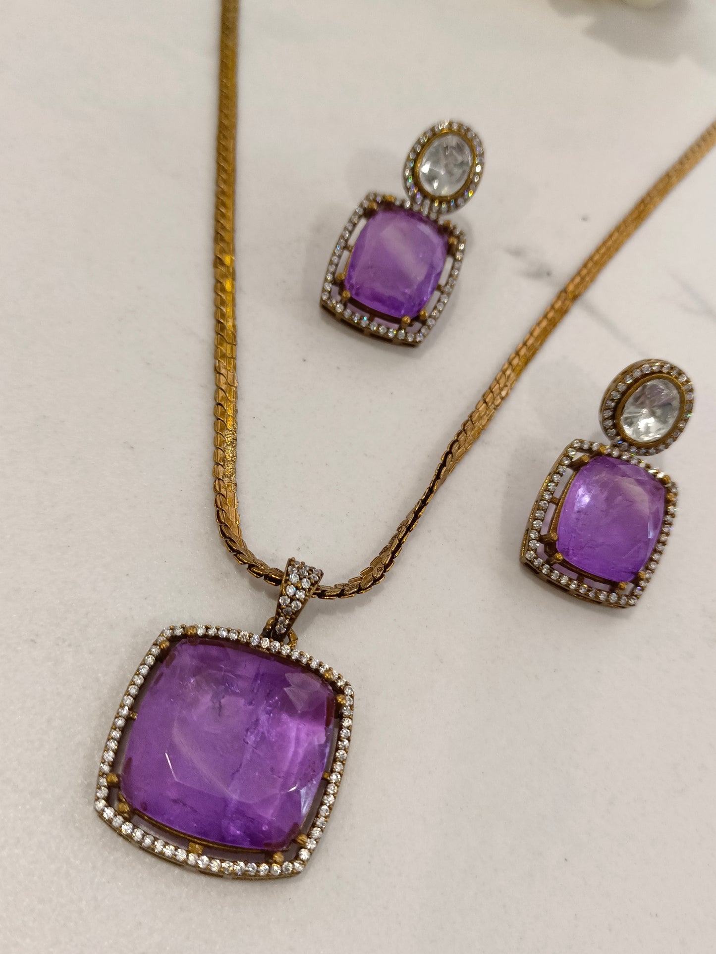PURPLE DOUBLET RADHA JEWELLERY SET