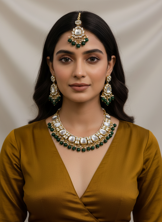 GREEN PARVATI JEWELLERY SET