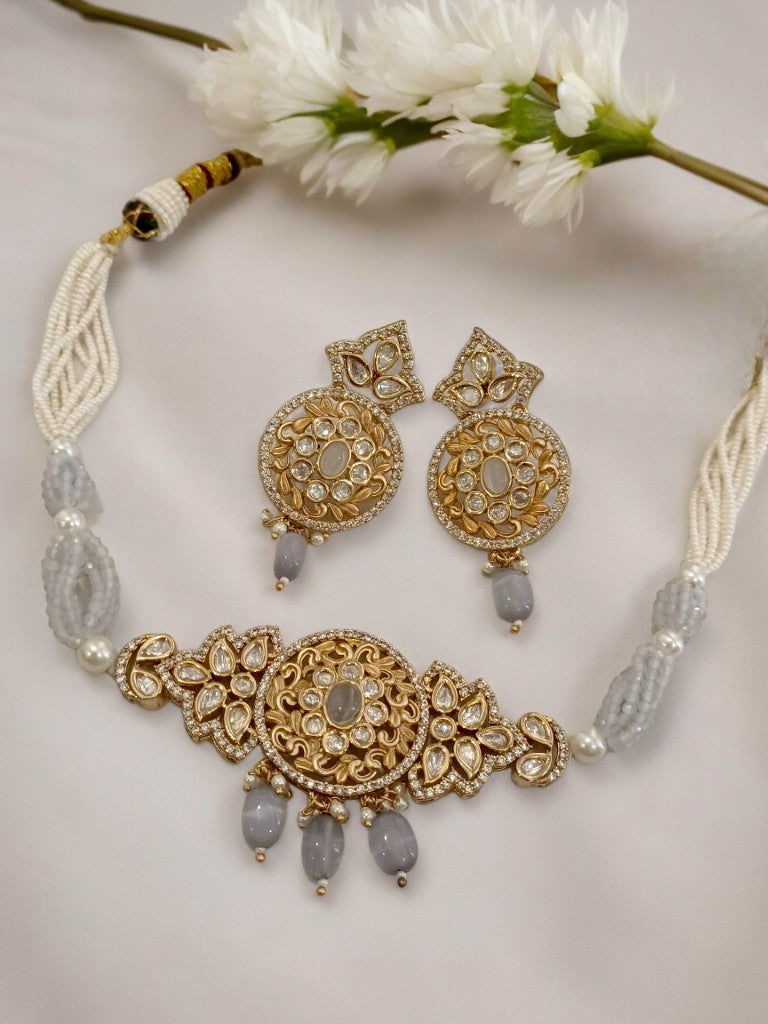 GREY CHANDRA JEWELLERY SET