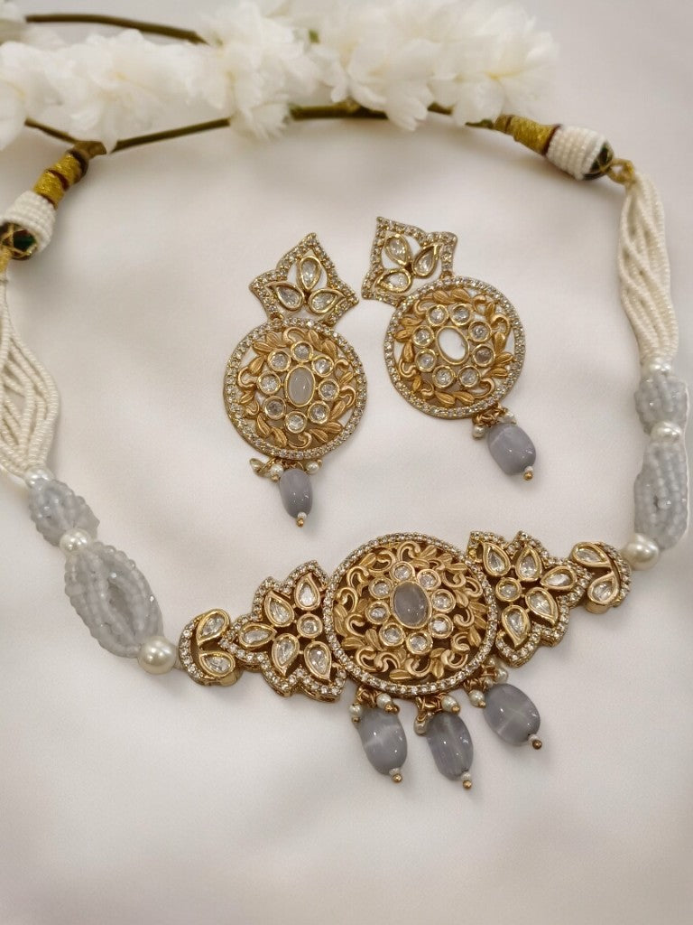 GREY CHANDRA JEWELLERY SET