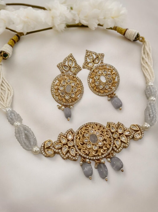GREY CHANDRA JEWELLERY SET