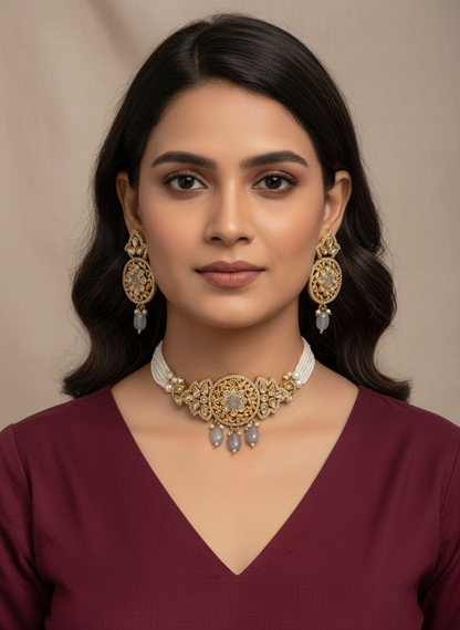 GREY CHANDRA JEWELLERY SET