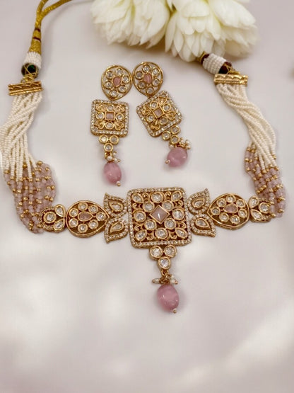 PINK CHANDRA JEWELLERY SET