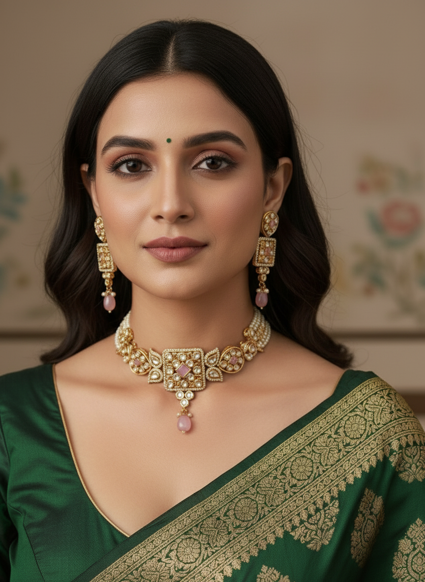 PINK CHANDRA JEWELLERY SET