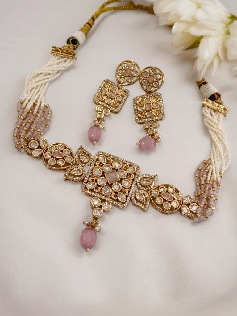 PINK CHANDRA JEWELLERY SET