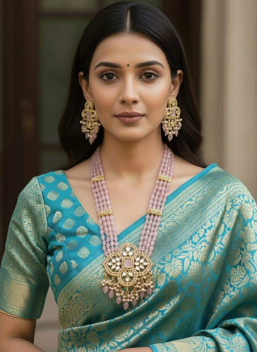 PINK MITRA JEWELLERY SET