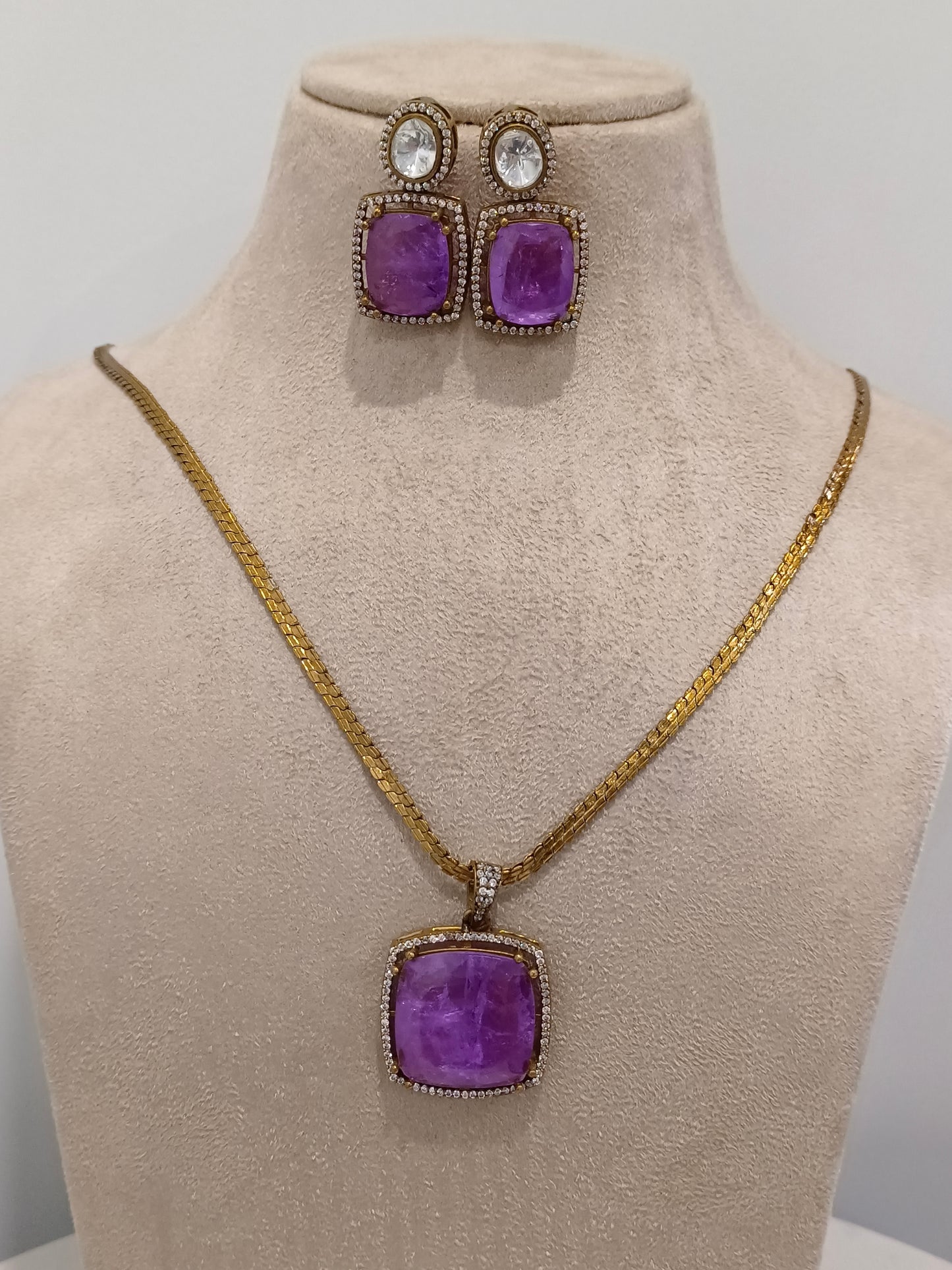 PURPLE DOUBLET RADHA JEWELLERY SET