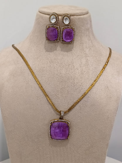 PURPLE DOUBLET RADHA JEWELLERY SET