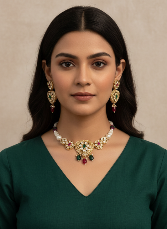 GREEN ARUNA JEWELLERY SET